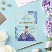 Quinceanera Uitnodiging Emerald Blue Jurk Acryl (Insitu (Huwelijk))