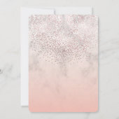 Quinceanera uitnodiging Faux roos gold, kweepel (Achterkant)