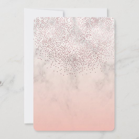 Quinceanera uitnodiging Faux roos gold, kweepel (Achterkant)