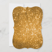 Quinceañera Uitnodiging Gouden Glitter (Achterkant)
