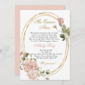 Quinceanera uitnodiging in het Engels (Voorkant / Achterkant)