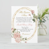 Quinceanera uitnodiging in het Spaans (Staand voorkant)