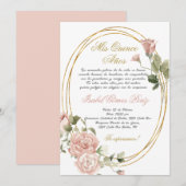 Quinceanera uitnodiging in het Spaans (Voorkant / Achterkant)