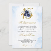 Quinceanera uitnodiging in het Spaans (Achterkant)