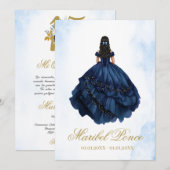 Quinceanera uitnodiging in het Spaans (Voorkant / Achterkant)