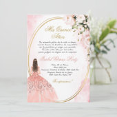 Quinceanera uitnodiging in het Spaans (Staand voorkant)