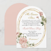 Quinceanera uitnodiging in het Spaans (Voorkant / Achterkant)