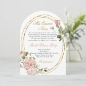 Quinceanera uitnodiging in het Spaans (Staand voorkant)