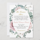 Quinceanera uitnodiging in het Spaans (Voorkant)