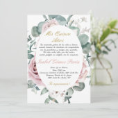 Quinceanera uitnodiging in het Spaans (Staand voorkant)