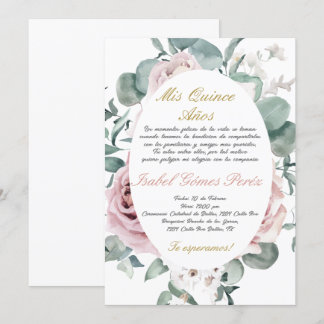 Quinceanera uitnodiging in het Spaans
