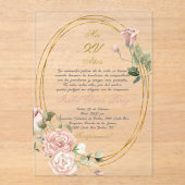 Quinceanera uitnodiging in het Spaans (Voorkant)