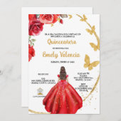 Quinceañera uitnodiging in het Spaans (Voorkant / Achterkant)