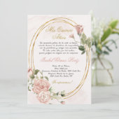 Quinceanera uitnodiging in het Spaans (Staand voorkant)