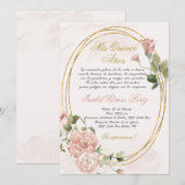 Quinceanera uitnodiging in het Spaans (Voorkant / Achterkant)