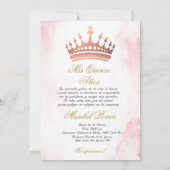 Quinceanera uitnodiging in het Spaans (Achterkant)