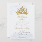 Quinceanera uitnodiging in het Spaans (Achterkant)