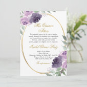 Quinceanera uitnodiging in het Spaans (Staand voorkant)