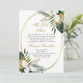 Quinceanera uitnodiging in het Spaans (Staand voorkant)