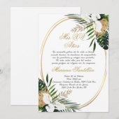 Quinceanera uitnodiging in het Spaans (Voorkant / Achterkant)