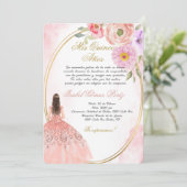 Quinceanera uitnodiging in het Spaans (Staand voorkant)