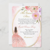 Quinceanera uitnodiging in het Spaans (Voorkant)