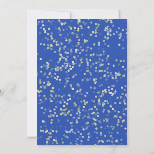 Quinceanera Uitnodiging Koninklijke Blauwe Jurk Bl (Achterkant)