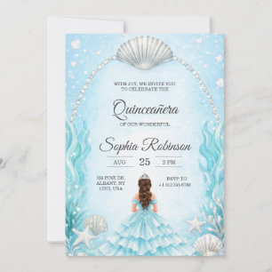 Quinceanera uitnodiging met een oceaan thema