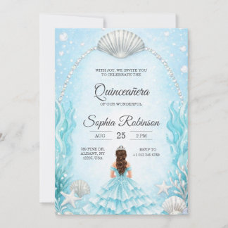 Quinceanera uitnodiging met een oceaan thema