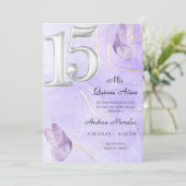 Quinceañera uitnodiging, Mis Quince 15 años Kaart (Staand voorkant)