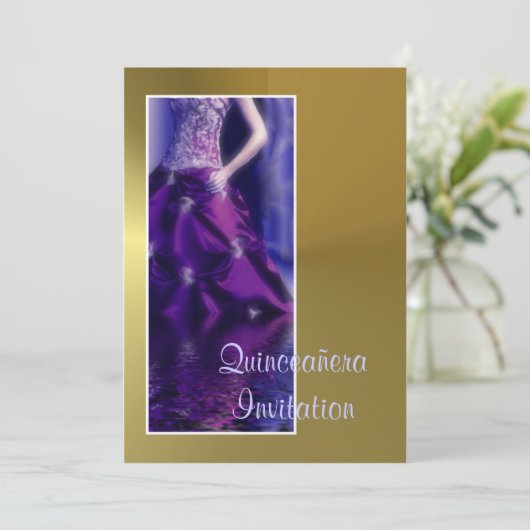 Quinceañera Uitnodiging Quinceanera (Staand voorkant)