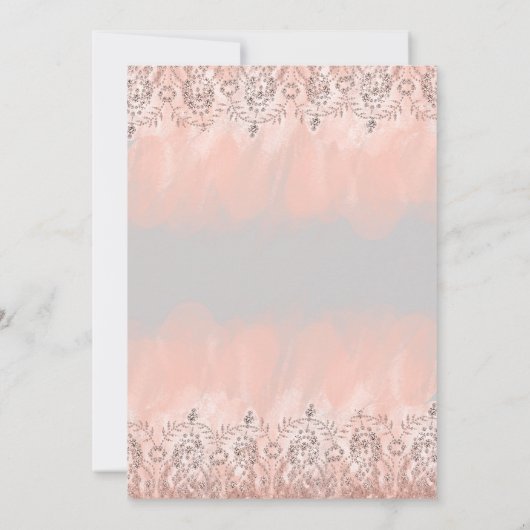 Quinceanera Uitnodiging roos goud, 15e verjaardag (Achterkant)