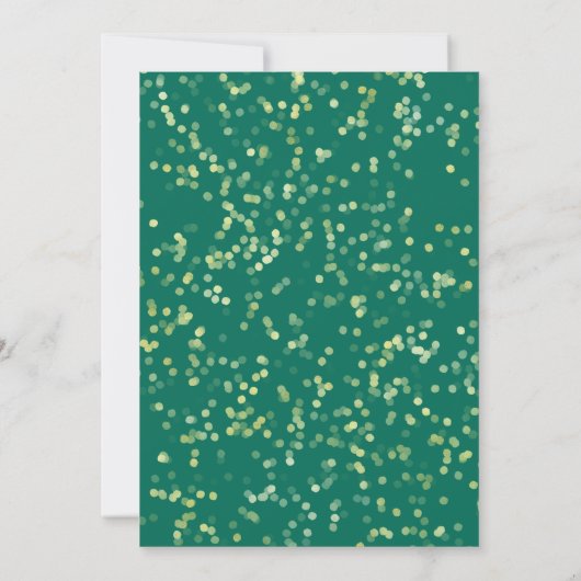 Quinceanera Uitnodiging Smaragd Groene Jurk Bloeme (Achterkant)