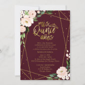 Quinceanera uitnodiging Spaanse Blush Gouden Folie (Voorkant)