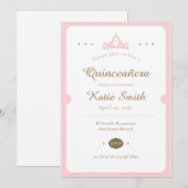 Quinceanera Uitnodiging Sweet 16 Mis Quince Anos (Voorkant / Achterkant)