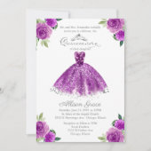 Quinceanera Uitnodiging Tweetalige Paarse Blush Jo (Voorkant)