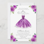 Quinceanera Uitnodiging Tweetalige Paarse Blush Jo (Achterkant)