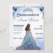 Quinceañera Uitnodiging voor mis quince años (Voorkant)