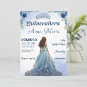 Quinceañera Uitnodiging voor mis quince años (Staand voorkant)
