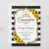 Quinceanera - Uitnodiging voor zonnebloemen (Voorkant)