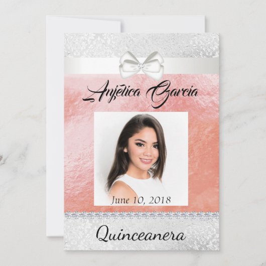 Quinceañera Uitnodigingsfoto Kaart (Voorkant)