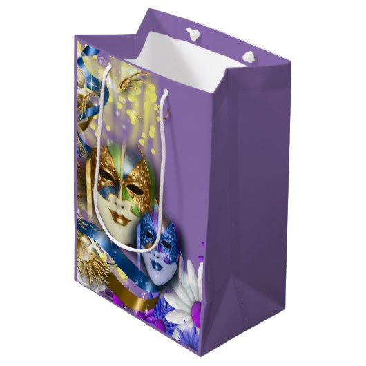 Quinceanera Venetiaanse maskers van de maskerade Medium Cadeauzakje (Voorkant Gekanteld)