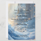 Quinceanera Verjaardag Assepoester Blauw Zilveren  Kaart (Achterkant)