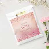 Quinceanera verjaardag blush roze roos goud bedankzakje (Gezegeld)