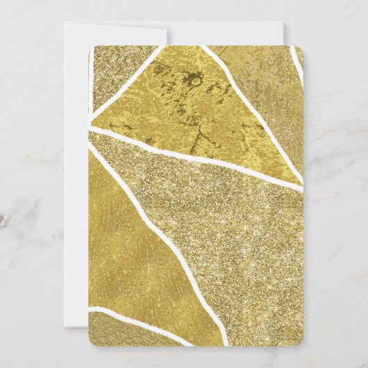 Quinceañera Verjaardag Diamant Glam Zwart Goud Kaart (Achterkant)