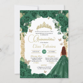 Quinceanera Verjaardag Emerald Groen Roos Kaart