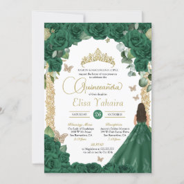 Quinceanera Verjaardag Emerald Groen Roos Kaart