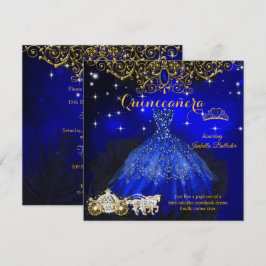 Quinceanera Verjaardag Koninklijk Blauwe Sprookjes Kaart