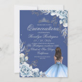 Quinceañera Verjaardag Royal Blue Kaart (Voorkant)