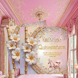 Quinceanera Verjaardag Roze Lila Diamond Gold Hors Kaart